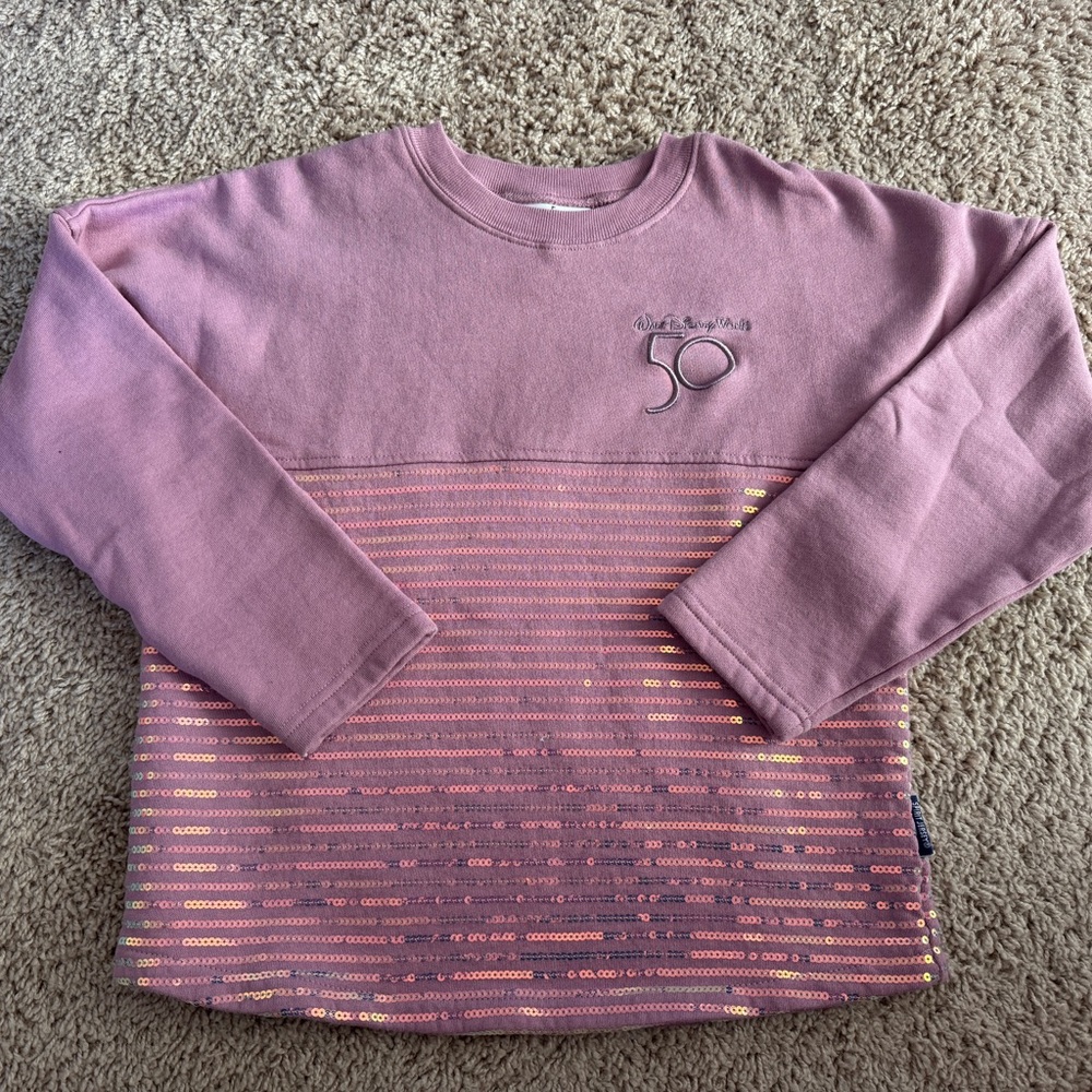 Disney 50th Anniversary Mauve and Pink Kids Sweatshirt